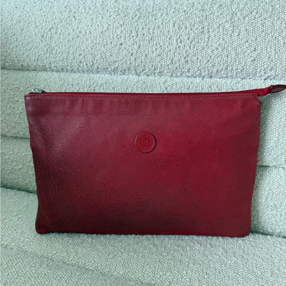 Fendi Red Leather Clutch - Picture 1 of 11
